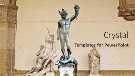  Presentation with medusa - Slides featuring perseus with the head of medusa piazza della signoria florence italy background and a lemonade colored foreground