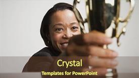  Presentation with perseverance - PPT layouts with perseverance - business woman admiring her trophy background and a tawny brown colored foreground