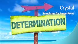  Presentation with perseverance - Presentation featuring perseverance - determination sign with beach background background and a cobalt blue colored foreground