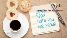  Presentation with coffee cup - Presentation featuring perseverance - do not stop until you background and a lemonade colored foreground