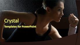  Presentation with sport - Presentation having perseverance - girl in sport background and a wine colored foreground