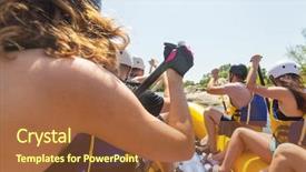  Presentation with rafting - PPT theme with perseverance - rafting team summer extreme water background and a red colored foreground