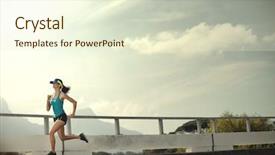  Presentation with runner - Cool new PPT layouts with perseverance - runner woman exercise outdoors panorama backdrop and a cream colored foreground
