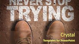  Presentation with perseverance - PPT layouts enhanced with perseverance - top view of boot background and a tawny brown colored foreground