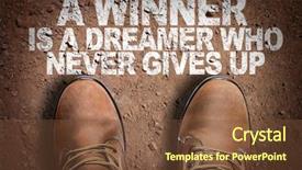  Presentation with perseverance - PPT theme with perseverance - top view of boot background and a tawny brown colored foreground