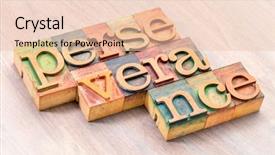  Presentation with perseverance - Slide deck enhanced with perseverance - word abstract in letterpress background and a lemonade colored foreground