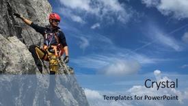  Presentation with alps - Presentation consisting of perseverance - young man climbing background and a light blue colored foreground