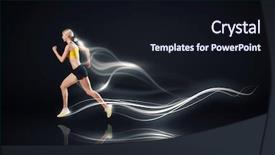  Presentation with athlete track or running track - Cool new slide deck with perseverance - young woman athlete running fast backdrop and a wine colored foreground