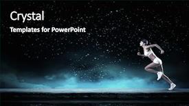  Presentation with athlete - Presentation design consisting of perseverance - young woman athlete running fast background and a black colored foreground