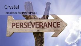  Presentation with perseverance - Presentation theme having perseverance wooden sign background and a light blue colored foreground