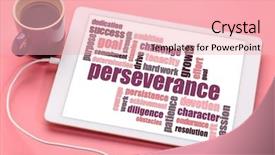  Presentation with cloud - Audience pleasing PPT theme consisting of perseverance word cloud backdrop and a lemonade colored foreground