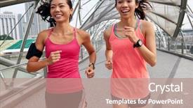  Presentation with movements of women in asia - Presentation theme having persevere - asian chinese happy women enjoying background and a coral colored foreground