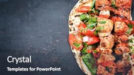  Presentation with barbecue - Cool new presentation design with persian - traditional greek souvlaki barbecue skewer backdrop and a tawny brown colored foreground