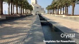  Presentation with persian - Cool new theme with persian architect - museum of islamic art located backdrop and a dark gray colored foreground