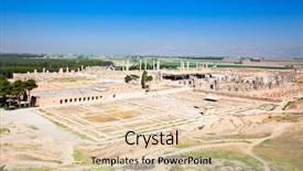  Presentation with ancient persian - Theme featuring persian architect - panoramic view on ruins background and a lemonade colored foreground