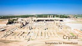  Presentation with ancient iran - Theme featuring persian architect - ruins of ancient persepolis background and a lemonade colored foreground