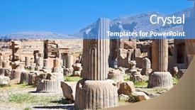  Presentation with ancient iran - Amazing theme having persian architect - ruins of ancient persepolis backdrop and a teal colored foreground
