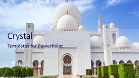  Presentation with zayed - Cool new slide set with persian culture - sheikh zayed grand mosque backdrop and a sky blue colored foreground