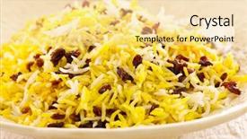  Presentation with berberis - Slide deck with persian saffron rice with berberis background and a blonde colored foreground