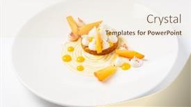  Presentation with white - PPT theme featuring persimmon-and-meringue-tart background and a lemonade colored foreground