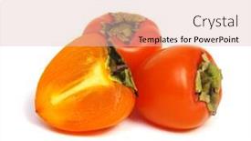  Presentation with fruit - Amazing PPT layouts having persimmon-fruit-isolated-on-white and a  colored foreground
