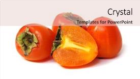  Presentation with fruit preservations - PPT layouts consisting of persimmon fruit isolated on white background and a lemonade colored foreground