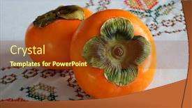  Presentation with fruit - Slide deck enhanced with persimmons-or-fuyu-fruit background and a tawny brown colored foreground