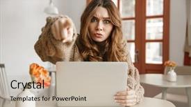  Presentation with aus law photo - Cool new slide deck with persistence - photo of strict woman backdrop and a soft green colored foreground