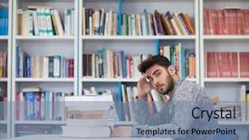  Presentation with hard work and growth - Presentation theme having persistence - portrait of happy student while background and a  colored foreground