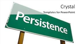  Presentation with persistence - Presentation theme enhanced with persistence road sign isolated on white background and a white colored foreground