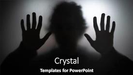  Presentation with spooky - Cool new PPT layouts with person-behind-glass-spooky-sillhouette backdrop and a black colored foreground