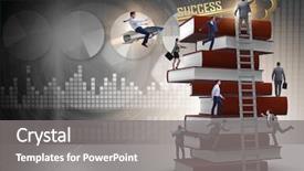  Presentation with education book or tree - Cool new theme with person climbing ladder solution - education concept with books backdrop and a gray colored foreground