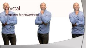  Presentation with thinking - Amazing PPT theme having person confused white background - african american man with beard backdrop and a lemonade colored foreground
