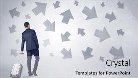  Presentation with welcome back 2020 - Colorful slides enhanced with person confused white background - businessman with back walking away backdrop and a light gray colored foreground