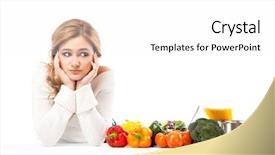  Presentation with cooking - PPT theme with person confused white background - young and beautiful housewife woman background and a white colored foreground