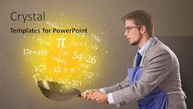  Presentation with numbers - PPT theme having person cooking numbers and mathematical background and a coral colored foreground