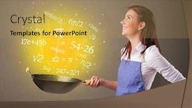  Presentation with numbers - Audience pleasing PPT layouts consisting of person-cooking-numbers-and-mathematical backdrop and a coral colored foreground