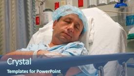  Presentation with surgery - Presentation enhanced with person disabilities medication - middle aged man ready background and a  colored foreground