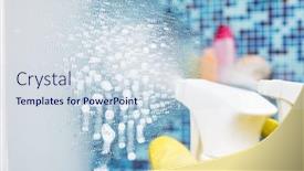  Presentation with disinfectant - Slide set featuring person-doing-chores-in-bathroom background and a sky blue colored foreground