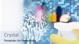  Presentation with bathroom - Cool new slide deck with person-doing-chores-in-bathroom backdrop and a light blue colored foreground