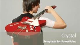  Presentation with bass guitar - Slides consisting of person electric - young boy standing with his background and a gray colored foreground