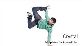  Presentation with hip hop - Colorful PPT layouts enhanced with person falling - hip hop dancer showing some backdrop and a white colored foreground