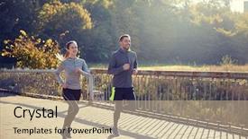  Presentation with sport - Beautiful PPT layouts featuring person falls - fitness sport people and jogging backdrop and a soft green colored foreground