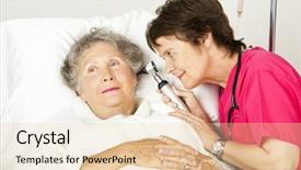  Presentation with medical interpretation - Cool new presentation theme with person getting old - senior woman gets a medical backdrop and a lemonade colored foreground