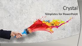  Presentation with medical robot hand and person - Presentation theme enhanced with close up of business person background and a light gray colored foreground