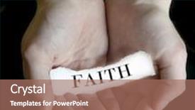  Presentation with faith - Slide deck with person hands holding cupping paper message for faith background and a coral colored foreground