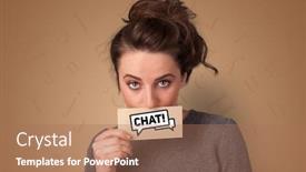  Presentation with mouth - Beautiful presentation featuring person-holding-card-in-front backdrop and a coral colored foreground