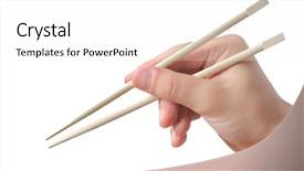  Presentation with chopsticks - Amazing theme having person holding chopsticks isolated backdrop and a white colored foreground