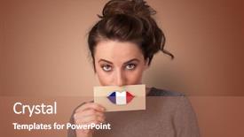  Presentation with lips - Slides having person holding french flag lips background and a coral colored foreground
