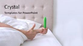  Presentation with sex - Theme having person holding green sex dildo background and a light gray colored foreground